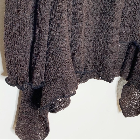 ISLAND TRIBE espresso colored asymmetrical shawl. - Picture 6 of 7